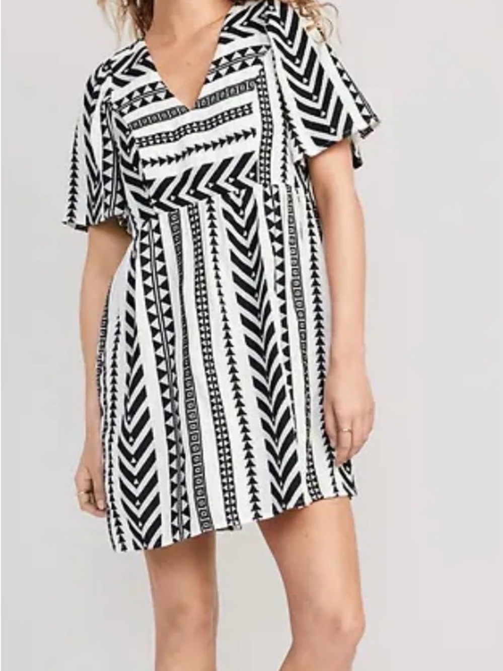 Old Navy Black and White Geometric Mini Dress